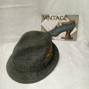 Very Vintage Conway Thick Tweed Fedora from Marshall Fields size 7 1/2
